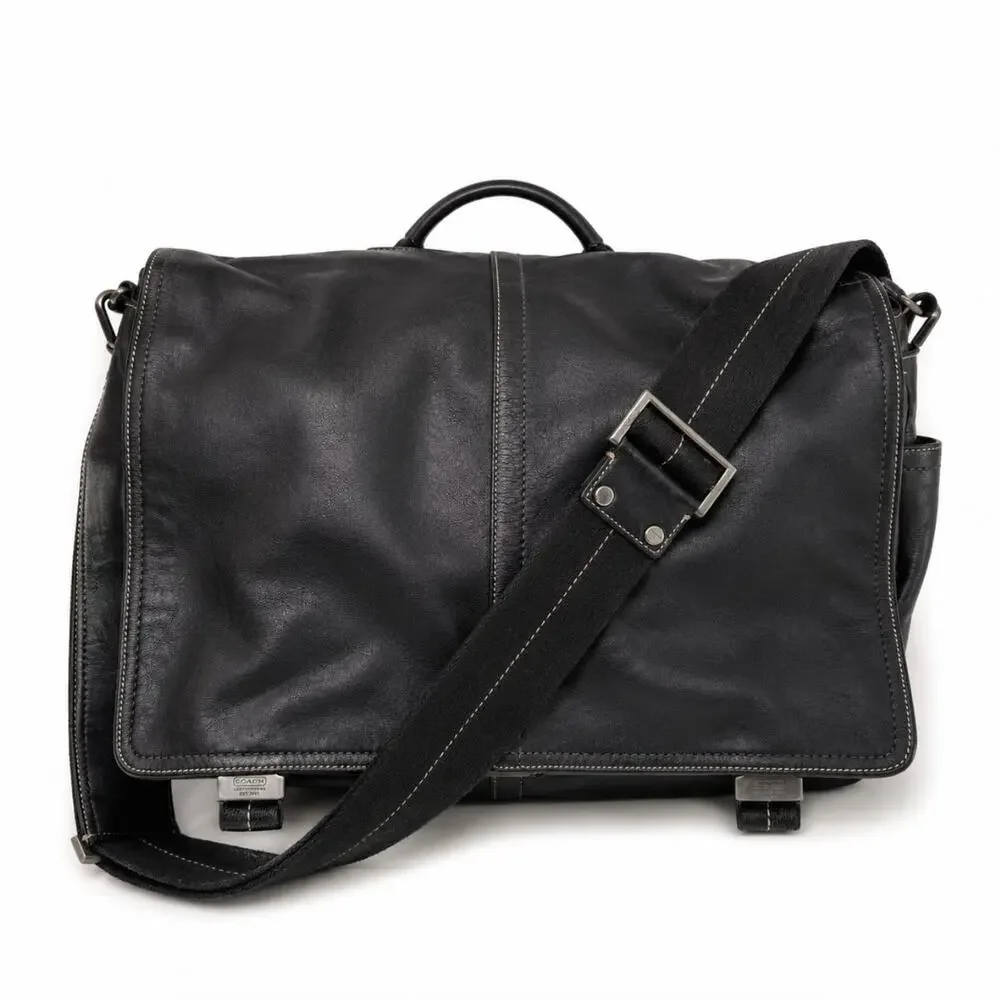 COACH Leatherware Messenger Briefcase Black 05A01 $698